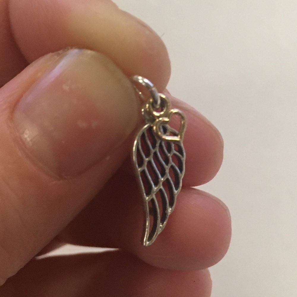Repurposed Pandora Two Tone Wing and Heart Charm